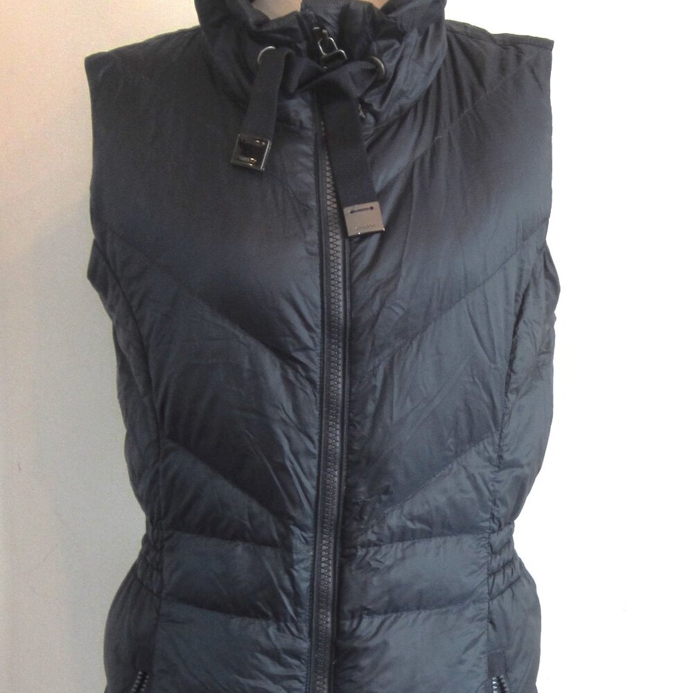 Athleta Goose Down Sweater Puffer Vest Size M~Black Down Vest Size M